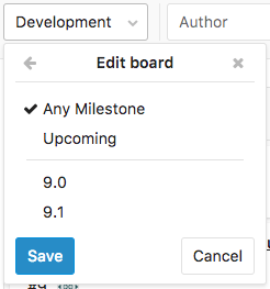 Update boards milestone